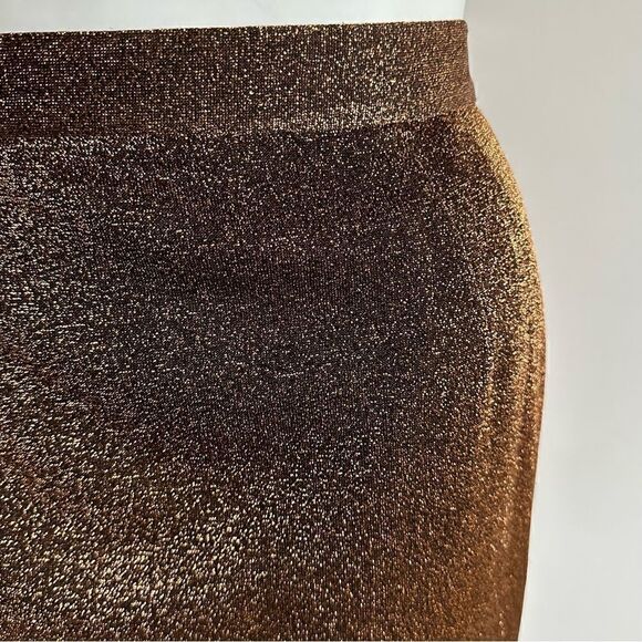 Glittery Brown/Copper Skirt, Size 16, Carmen Marc Valvo - Picture 8 of 9
